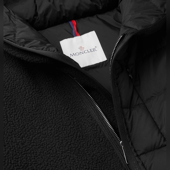 Moncler Feyder Panelled Fleece and Quilted Shell Hooded Down Jacket 3 - Picture 7 of 15